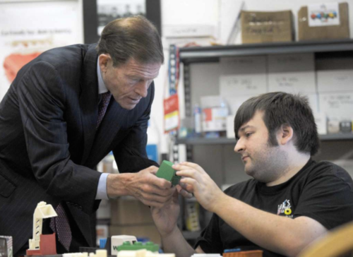 Senator Blumenthal visits Luke's Toy Factory