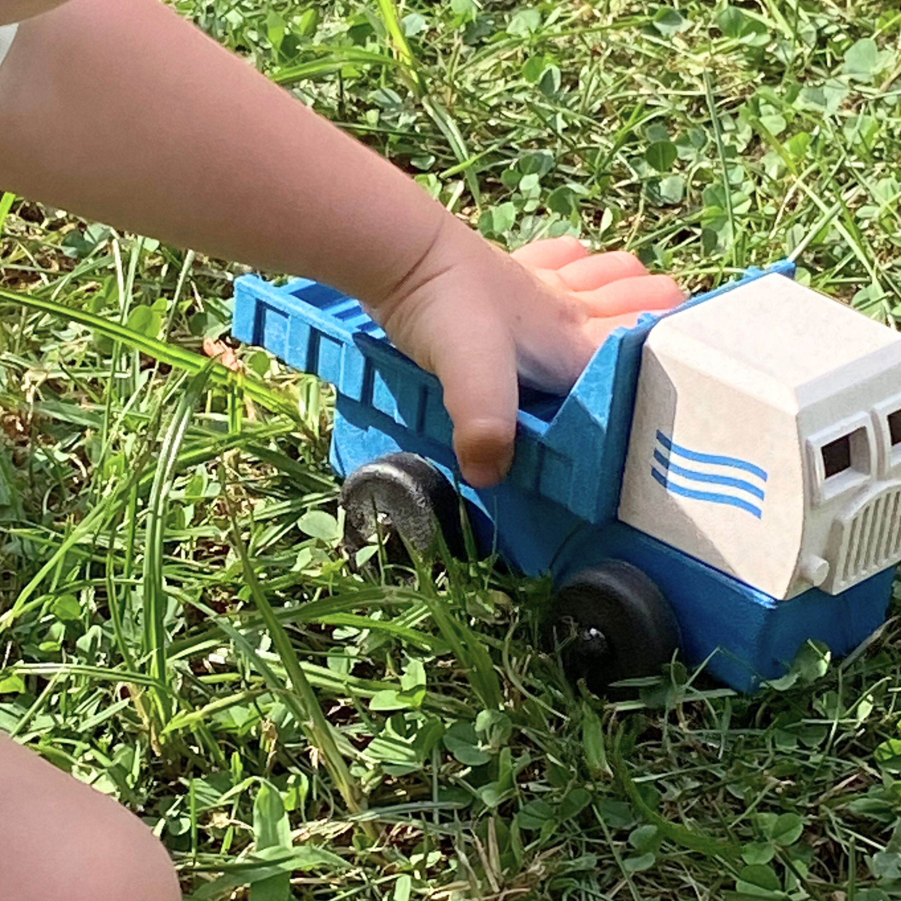 Luke's Toy Factory Stake Truck Toy Blue