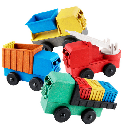 Luke's Toy Factory Four-Pack Truck Toys, Toy Dump Truck, Toy Tipper Truck, Toy Firetruck, Toy Cargo Truck